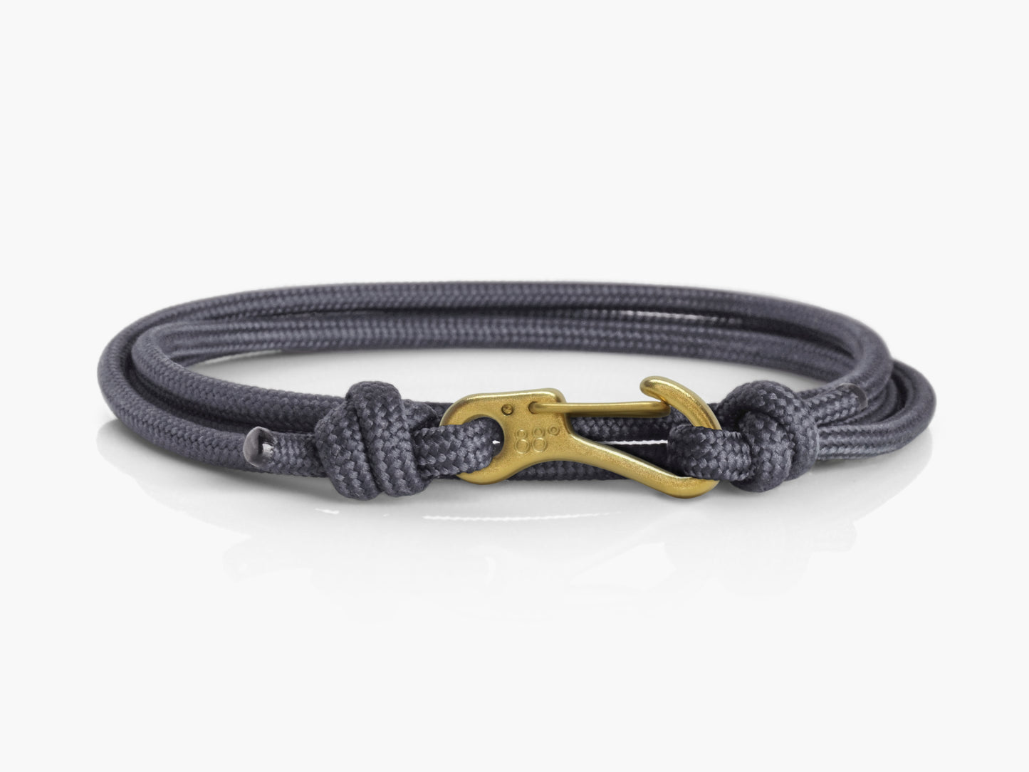 Charcoal & Brass Gold Carabiner Bracelet