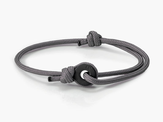 Charcoal Grey & Black Sailing Thimble Bracelet