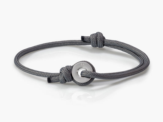 Charcoal Grey & Silver Sailing Thimble Bracelet