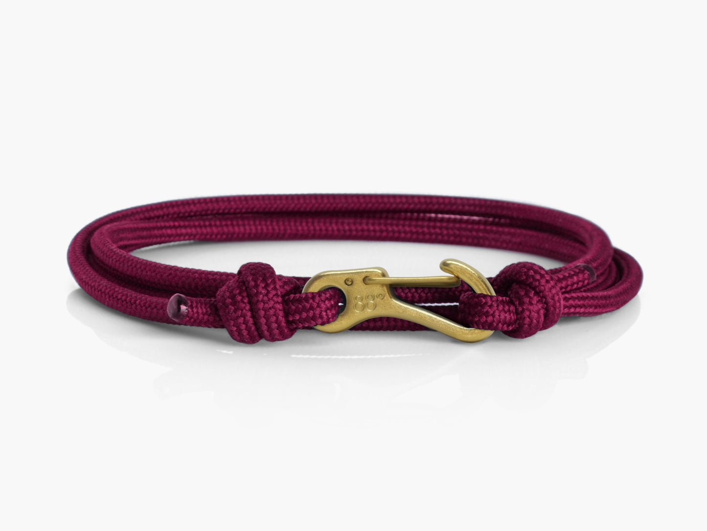 Maroon & Brass Gold Carabiner Bracelet