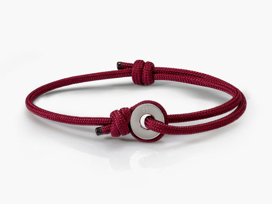 Maroon & Silver Sailing Thimble Bracelet